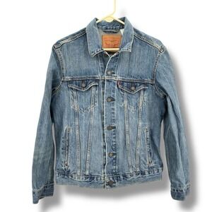 Levi's Blue Denim Trucker Jacket Mens M‎ Classic Fit 100% Cotton Americana Y2K